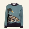 Shop Esther Long Knitted Jumper - Mineral Blue Duck Women Knitwear | Tea Towels