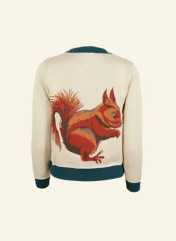 Outlet Esther Long Knitted Jumper - Cream Squirrel Women Knitwear | Tea Towels