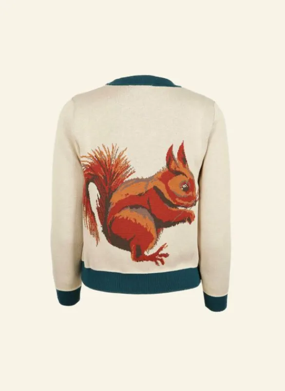Outlet Esther Long Knitted Jumper - Cream Squirrel Women Knitwear | Tea Towels