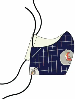 Best Face Mask - Navy Circus Parade | Cotton/Linen blend Tea Towels