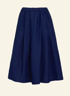 Discount Florence Skirt - Navy Linen Women Skirts | Tea Towels