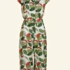 Fashion Francesca - Tencel Cream Zebra Leaf Jumpsuit Women Jumpsuits & Dungarees | Tea Towels