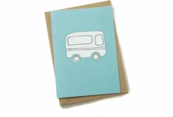 Shop Greeting Card - Blue Caravan Tea Towels