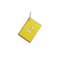 Clearance Greeting Card - Yellow Boat Tea Towels