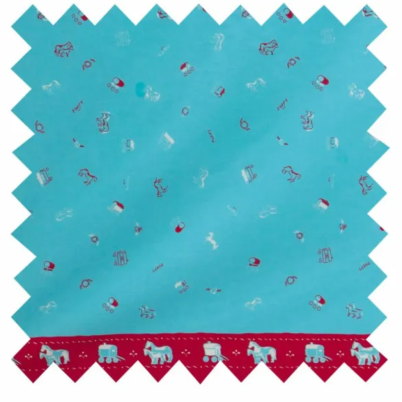 Cheap Gypsy Caravan Turquoise Fabric - Cotton Tea Towels | Fabric By The Metre