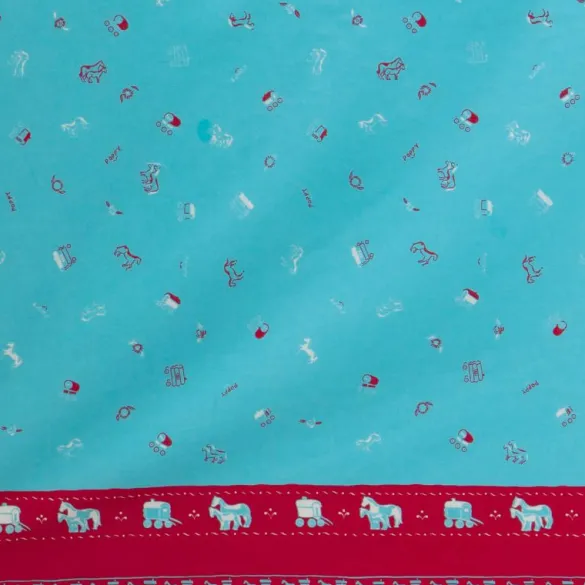 Cheap Gypsy Caravan Turquoise Fabric - Cotton Tea Towels | Fabric By The Metre
