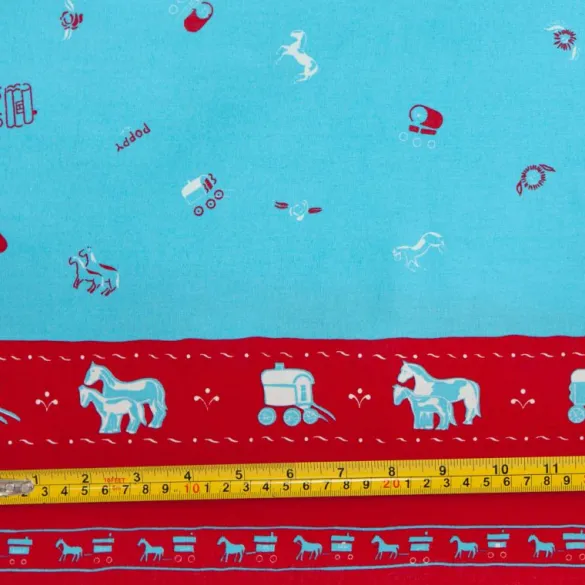 Cheap Gypsy Caravan Turquoise Fabric - Cotton Tea Towels | Fabric By The Metre
