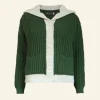 Online Heritage -  100% British Wool Cardigan - Corvette Green Cardigan Women Knitwear | Wool Knitwear