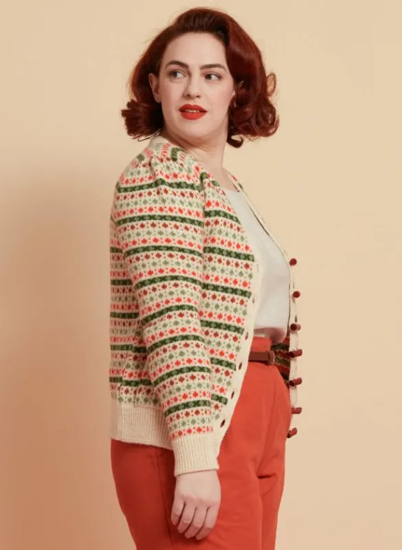 Clearance Heritage - Popcorn Cream Cardigan Women Knitwear | Wool Knitwear