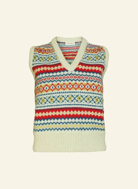 Discount Heritage - Valerie Cream Tank Top Women Knitwear | Wool Knitwear