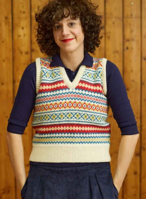 Discount Heritage - Valerie Cream Tank Top Women Knitwear | Wool Knitwear