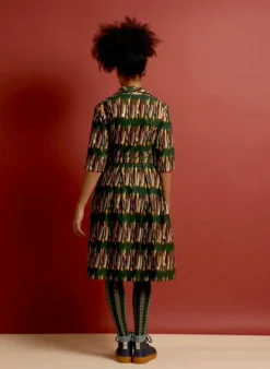 Outlet Ida - Green Mid-Century Feather Dress Women Dresses | Tea Towels