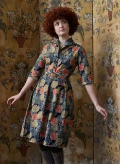 Clearance Ida Dress - Navy Pinecones Women Dresses | Tea Towels