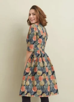 Clearance Ida Dress - Navy Pinecones Women Dresses | Tea Towels