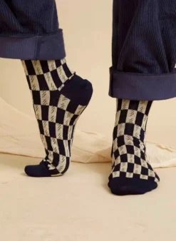 Shop Knee High Socks - Navy Feather Women Socks | Socks