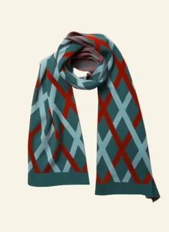Fashion Knitted Scarf - Teal Lattice Women Knitted Accessories | Tea Towels