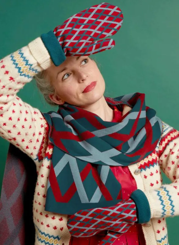 Fashion Knitted Scarf - Teal Lattice Women Knitted Accessories | Tea Towels