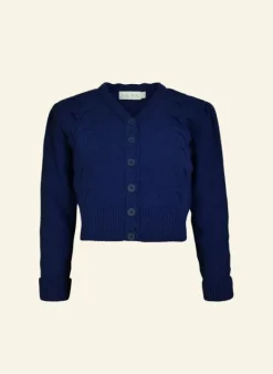 Outlet Leah Winter - Navy Vine Knitted Cardigan Tea Towels
