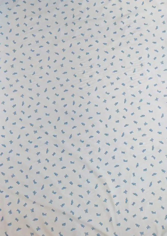 Cheap Little Blue Bear Fabric - Cotton Tea Towels | Fabric By The Metre