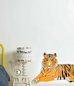 Online Lying Down Tiger Wall Sticker Kids Children's Homeware | Tea Towels