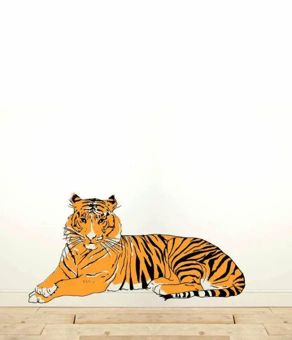 Online Lying Down Tiger Wall Sticker Kids Children's Homeware | Tea Towels