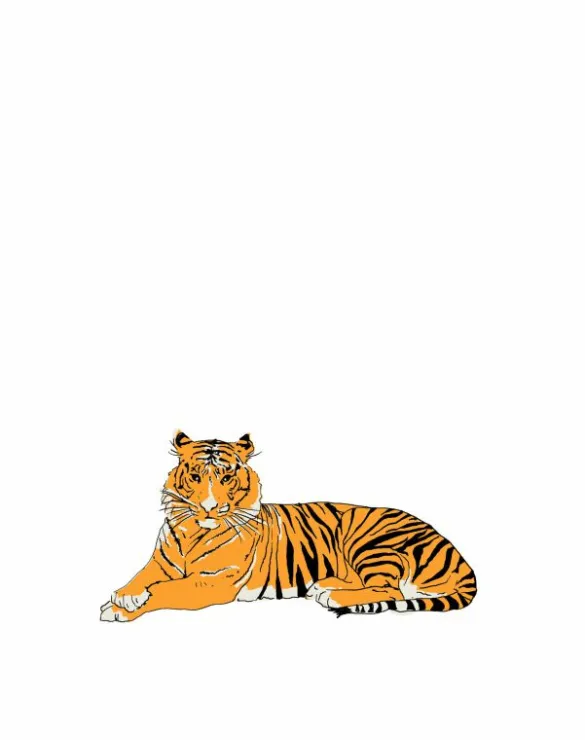 Online Lying Down Tiger Wall Sticker Kids Children's Homeware | Tea Towels