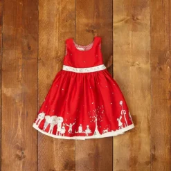 Outlet Martha - Red Aunt Eva Kids Children's Dresses | Baby