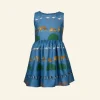Online Martha Children's Dress - Blue Walking Zoo Kids Children's Dresses