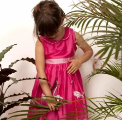 Discount Millie Children's Dress - Raspberry Large Flamingo Kids Children's Dresses
