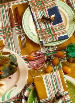 Outlet Napkin Set - Mustard Checks Dining