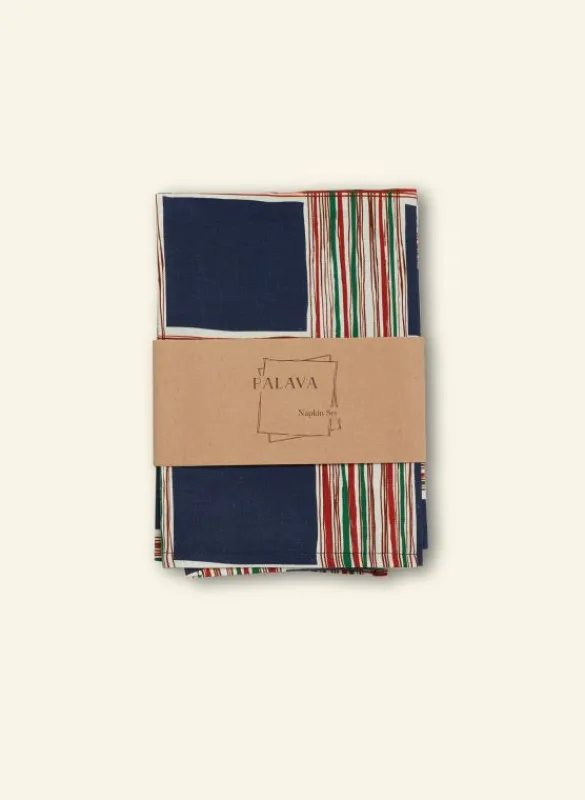 Discount Napkin Set - Navy Checks Dining