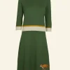 Best Otti 2-Piece - Green Embroidered Fox Knitted Top and Skirt Women Knitwear