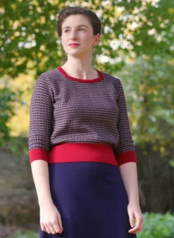 Sale Otti 2-Piece - Navy Rocket Knitted Top and Skirt Women Knitwear
