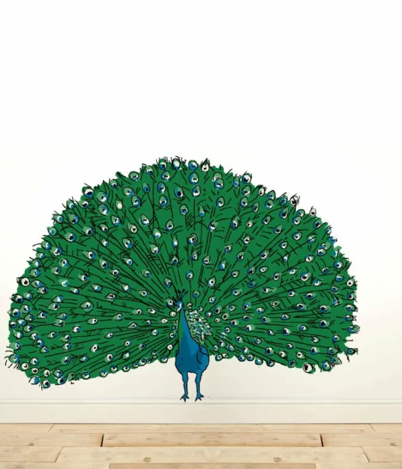 Fashion Peacock Wall Sticker Kids Children's Homeware