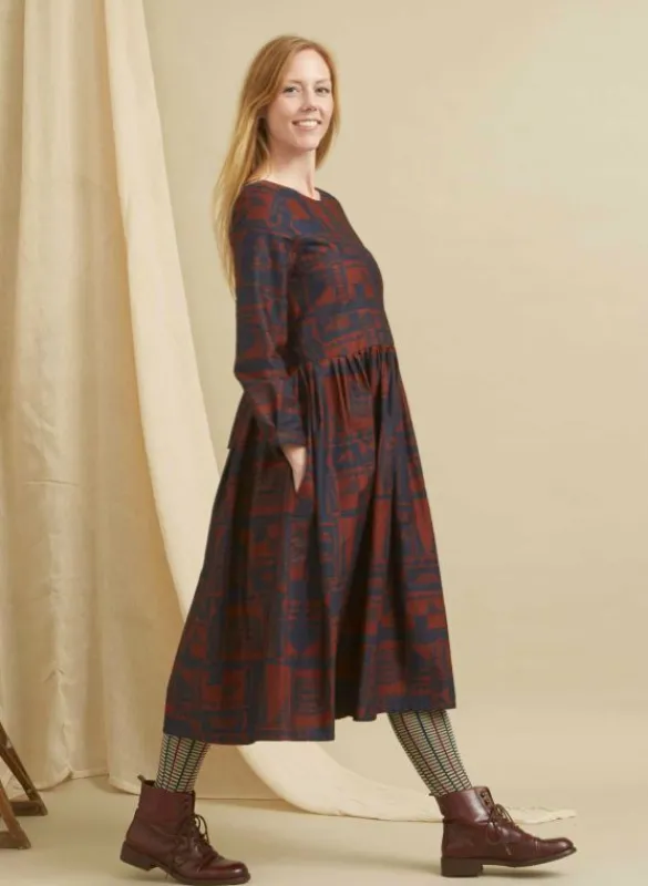 Outlet Philippa - Red/Navy Greenhouse Dress Women Dresses