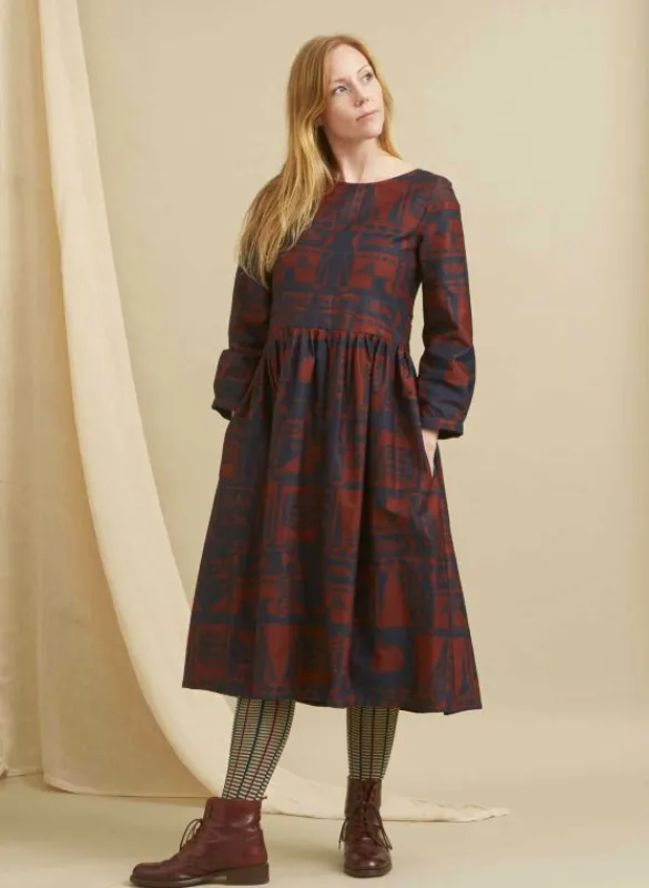 Outlet Philippa - Red/Navy Greenhouse Dress Women Dresses