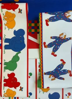 Hot Poppy - Clown (Primary) - Wallpaper Border - 10m Kids Children's Homeware