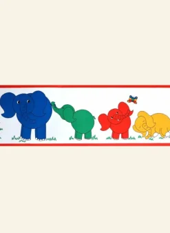Store Poppy - Elephants (Primary) - Wallpaper Border - 10m Kids Children's Homeware | Baby