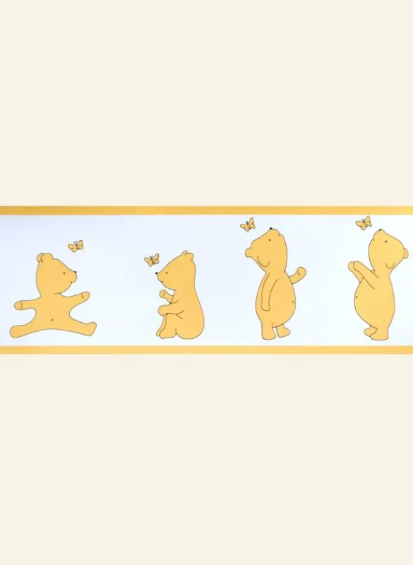 Fashion Poppy - Wallpaper Border - 10m - Yellow Bear Kids Children's Homeware