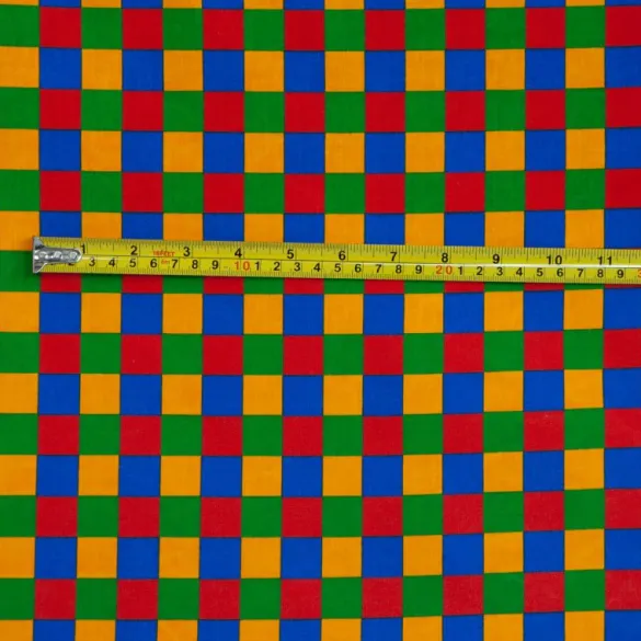 Best Primary check print Fabric - Cotton Fabric By The Metre | Vintage Children's Fabric