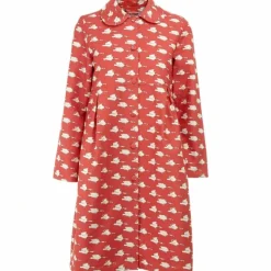 Sale Red Ducks Fabric - Organic Cotton Twill Fabric By The Metre