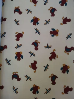 Store Remnant - 100cm - Cream Puddle Ducks Fabric - Cotton Twill Fabric Remnants