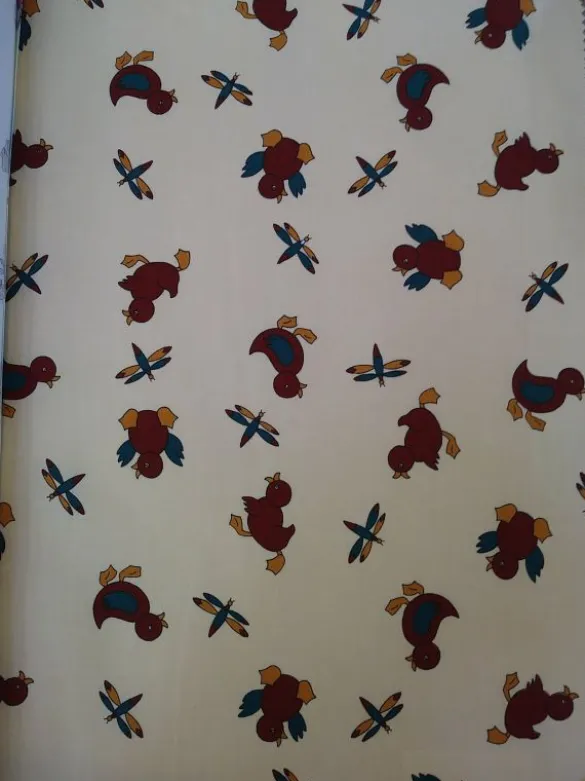 Cheap Remnant - 140cm - Cream Puddle Ducks Fabric - Cotton Twill Fabric Remnants