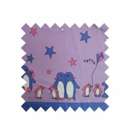 Clearance Remnant - 115cm - Lilac Penguin Fabric - Cotton twill Fabric Fabric Remnants