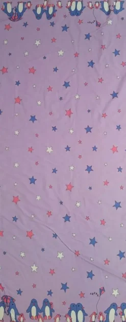 Clearance Remnant - 115cm - Lilac Penguin Fabric - Cotton twill Fabric Fabric Remnants