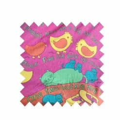 Clearance Remnant - 2.5m - Pink Buckle My Shoe - Cotton Jersey Fabric Remnants