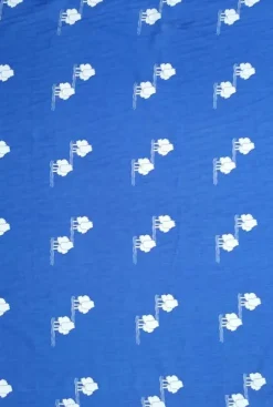 Flash Sale Remnant -100cm Blue Trees Fabric - Cotton Fabric Remnants