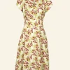 New Rita - Cream Damson Dress Women Dresses