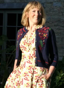 New Rita - Cream Damson Dress Women Dresses