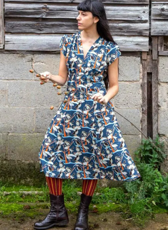 Outlet Rita Dress - Blue Puffins Women Dresses